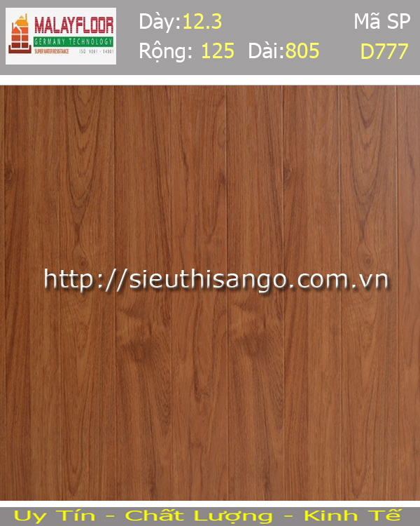 Sàn gỗ Malayfloor 12mm D777