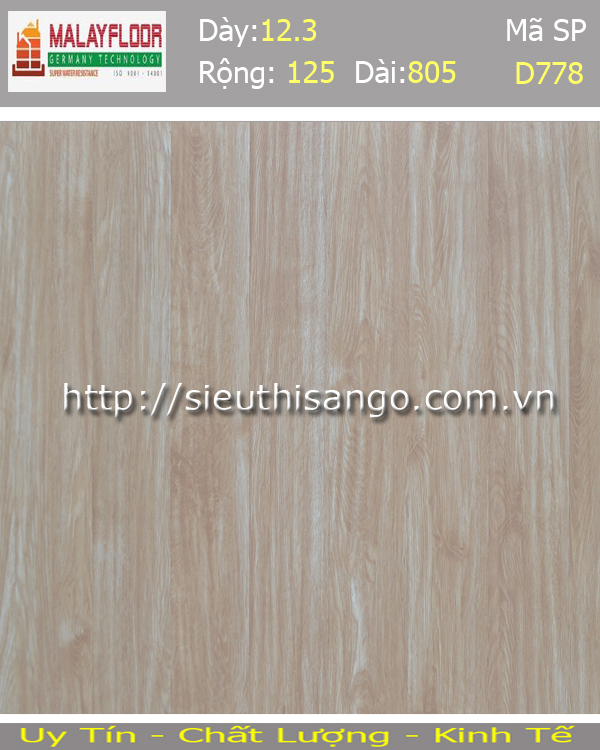 Sàn gỗ Malayfloor 12mm D778